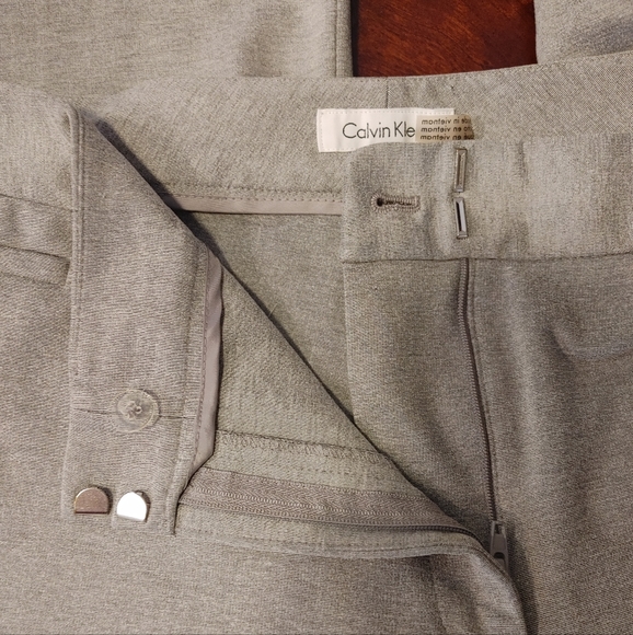 Calvin Klein Women's Slim Front Pant, Gray 14 - Picture 12 of 15